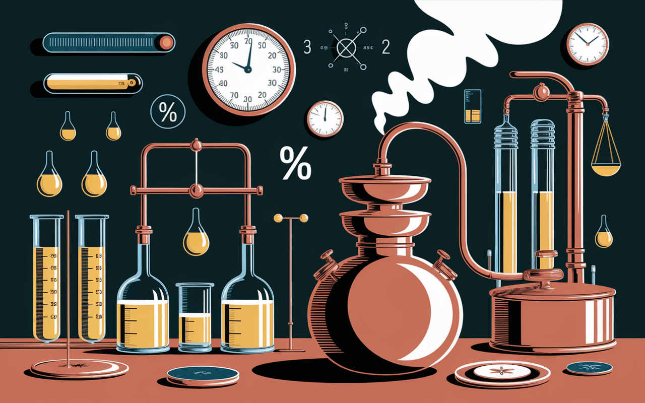 Laboratoire de distillation montrant la force de l'alcool le plus fort du monde