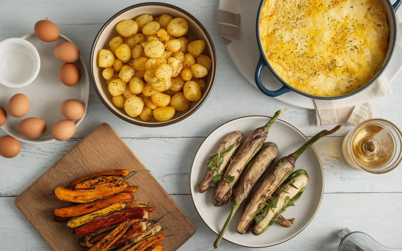 table avec quoi accompagner des oeufs mimosa et plats chauds