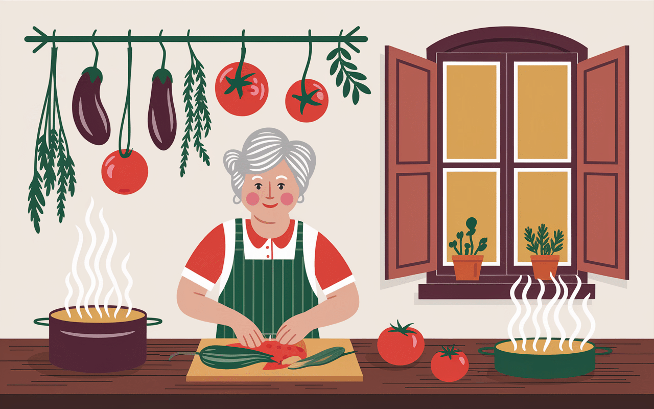 caponata sicilienne de ma grand-mère préparation cuisine