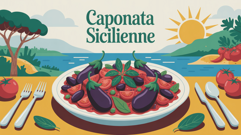 caponata sicilienne de ma grand-mère assiette traditionnelle