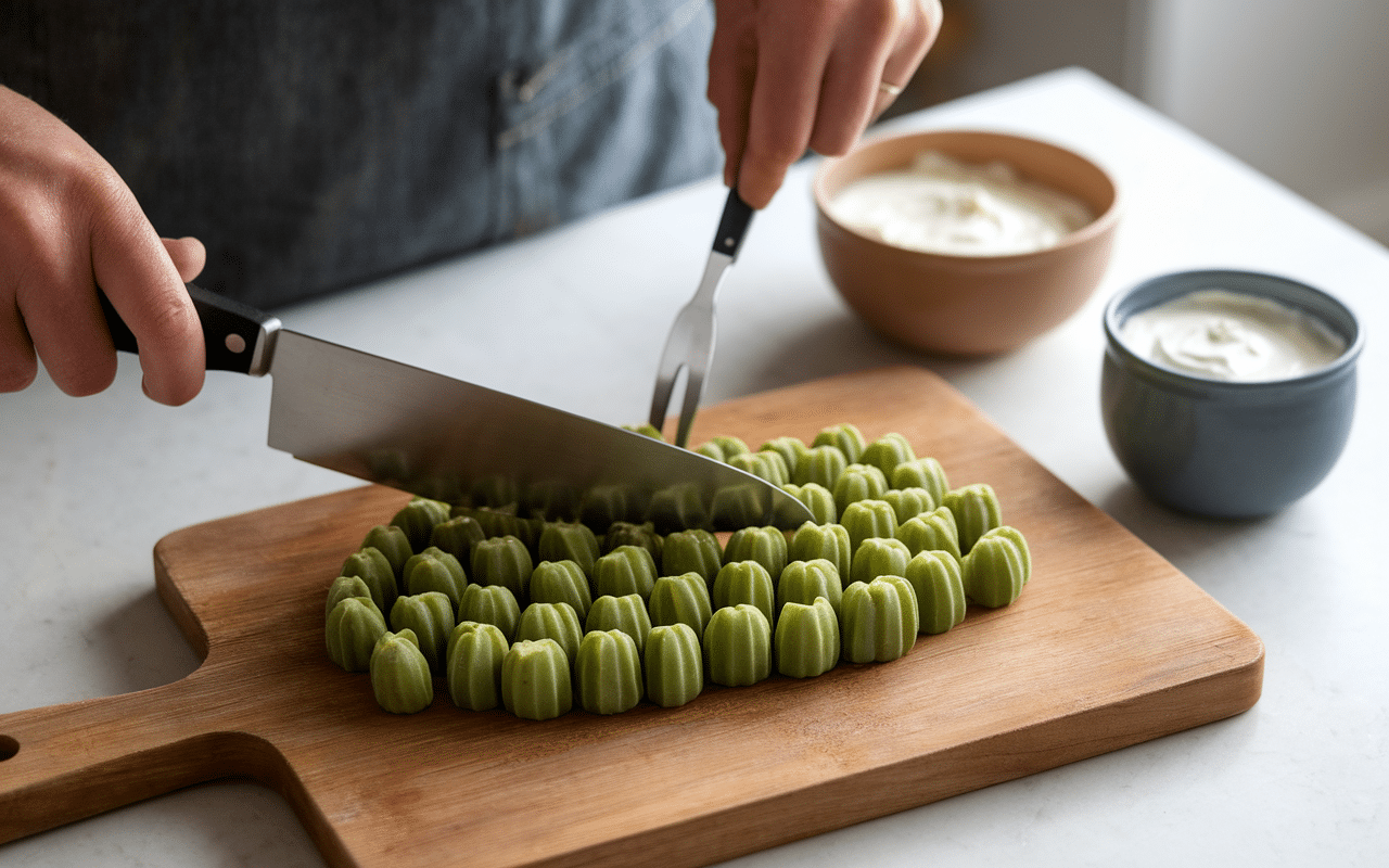 fondue de poireaux découpe et cuisson