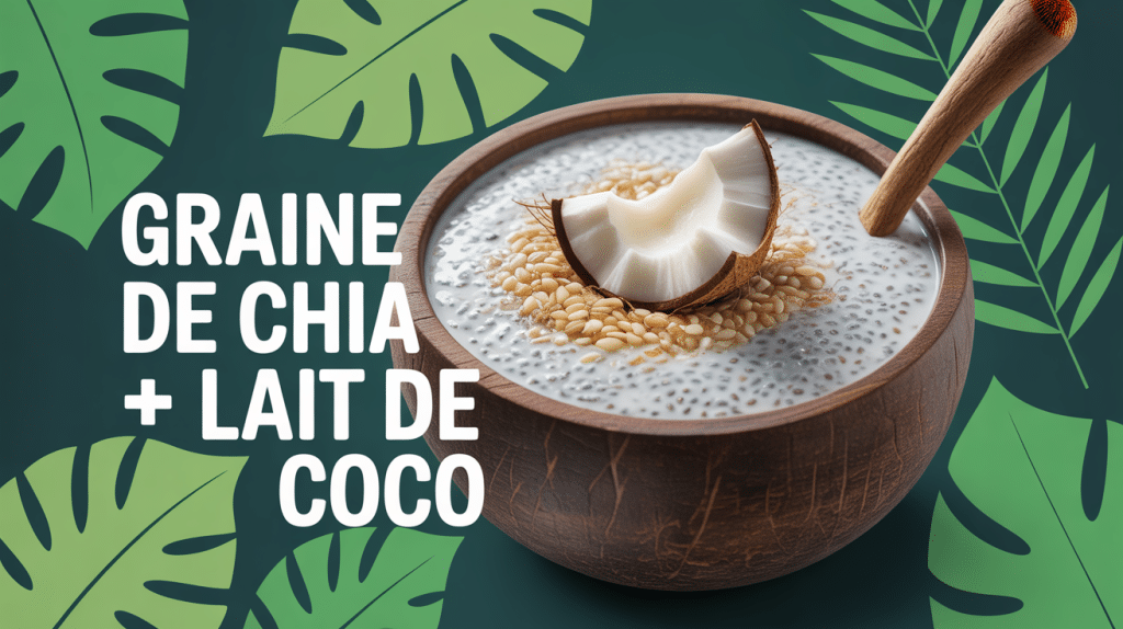 pudding graine de chia lait de coco bol bois