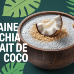 pudding graine de chia lait de coco bol bois