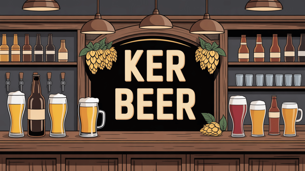 ker beer - bar à bières illustration stylisée