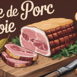 Tranche de paté de porc et foie avec cornichons et pain