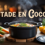 pintade en cocotte dorée avec légumes et vapeur
