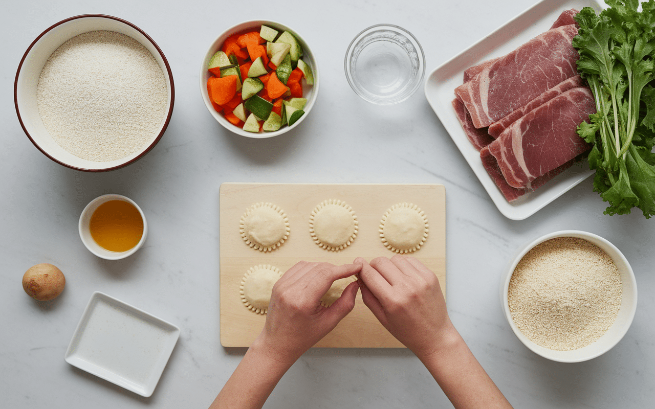 Ingrédients et façonnage des raviolis vietnamiens maison