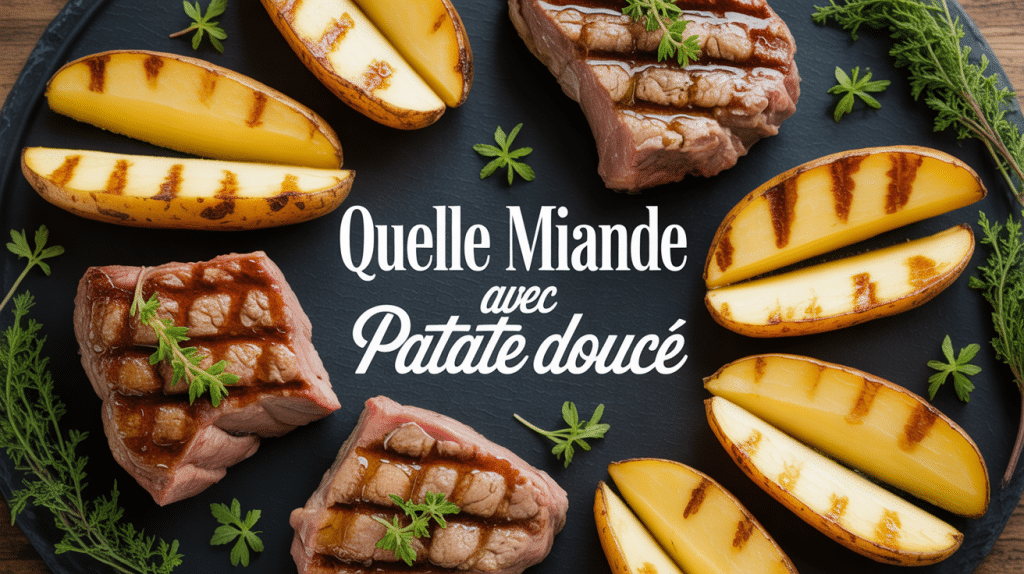 quelle viande pour accompagner patate douce assiette avec viande et patate douce