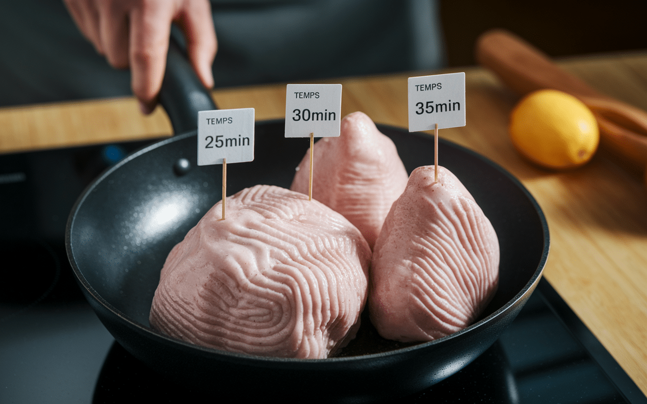 Temps de cuisson paupiettes de porc à la poêle, tailles et durées visibles