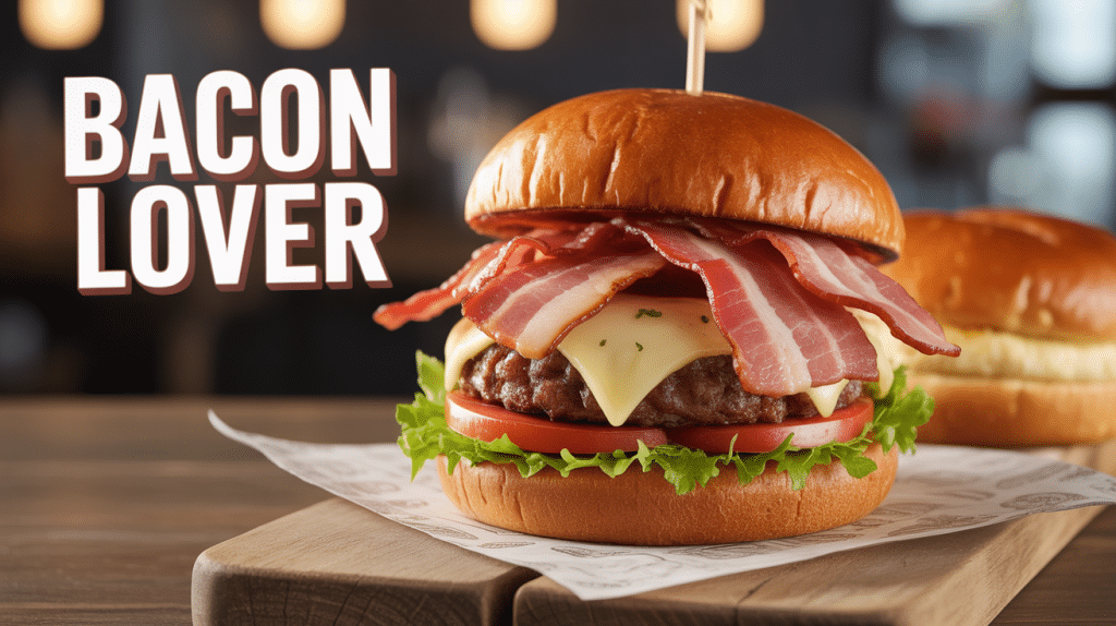 bacon lover burger king généreux, bacon croustillant et pain brioché
