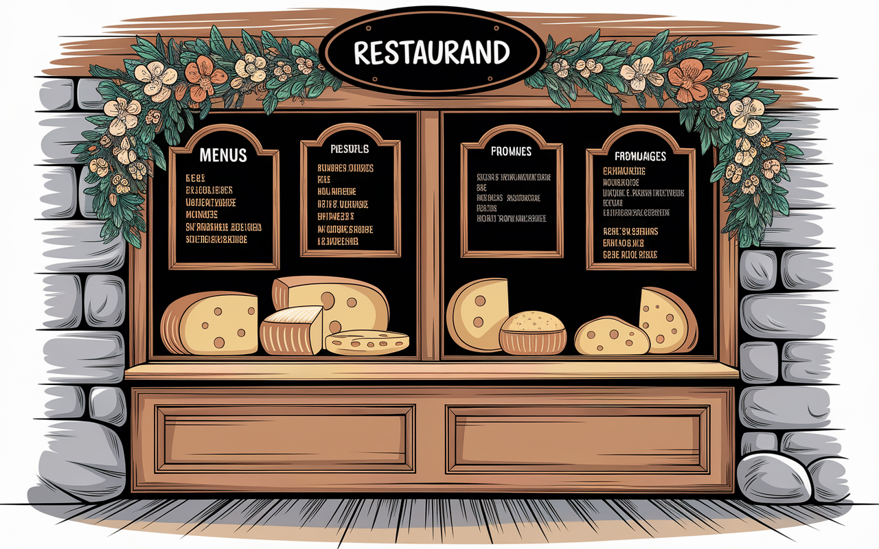 vitrine beaufort resto montagnard rustique