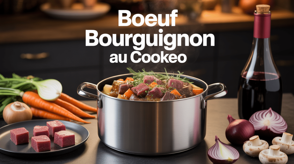 boeuf bourguignon cookeo multicuiseur avec ingrédients frais