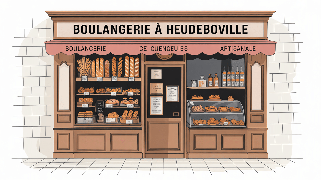 Devanture boulangerie Heudebouville pains viennoiseries