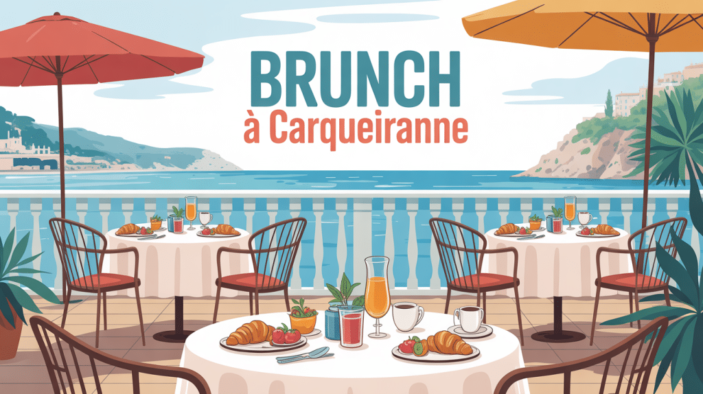 Terrasse brunch carqueiranne vue sur la mer
