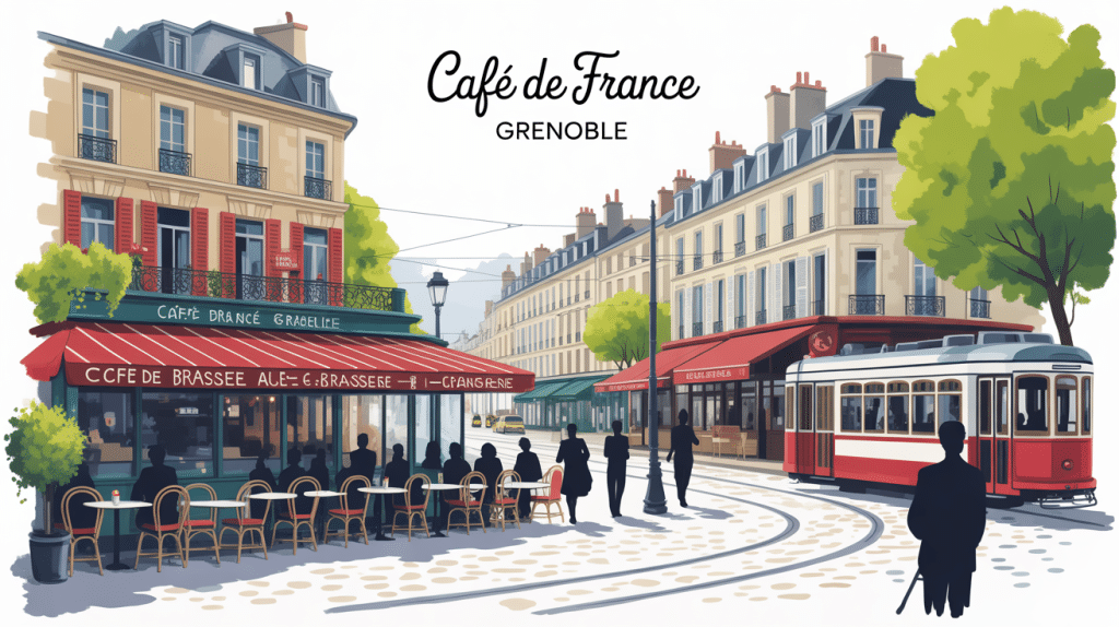 café de france grenoble terrasse façade ancienne