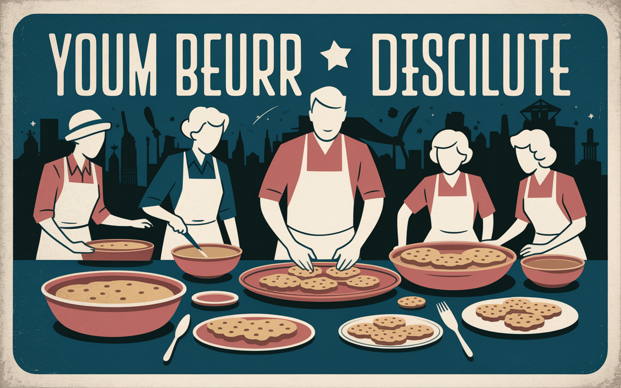 cookies beurre de cacahuete recette americaine illustration retro