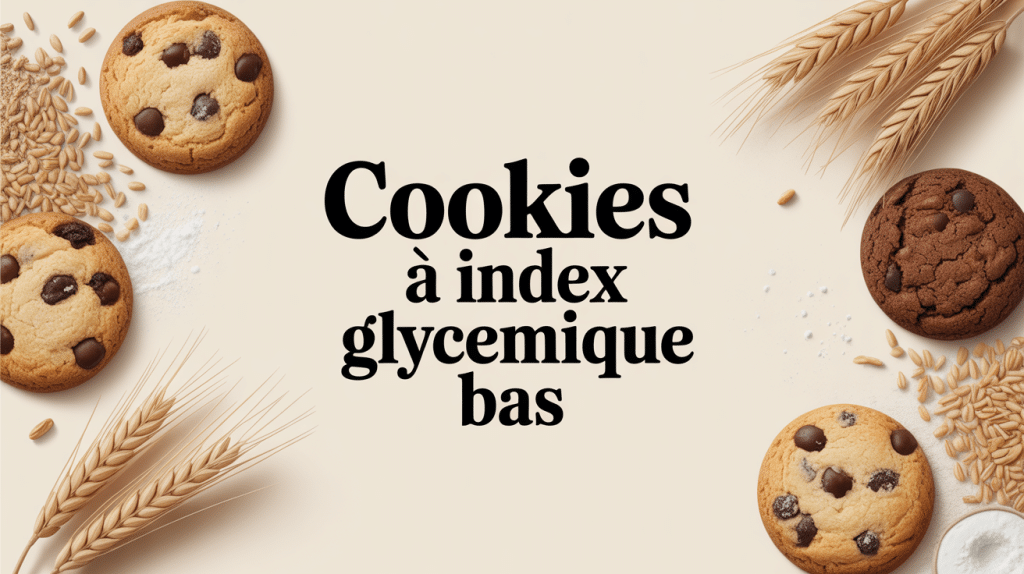 cookies ig bas dorés sur assiette avec farines et graines