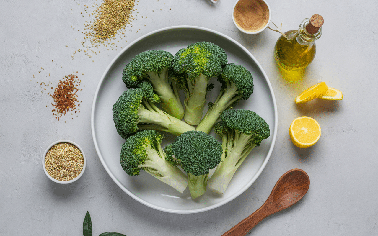 Assiettes brocolis cuire brocolis assaisonnés