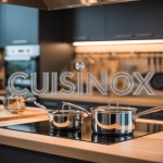 Ustensiles cuisinox inox sur plan travail