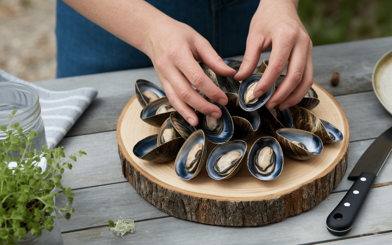 préparation eglade de moule à la maison