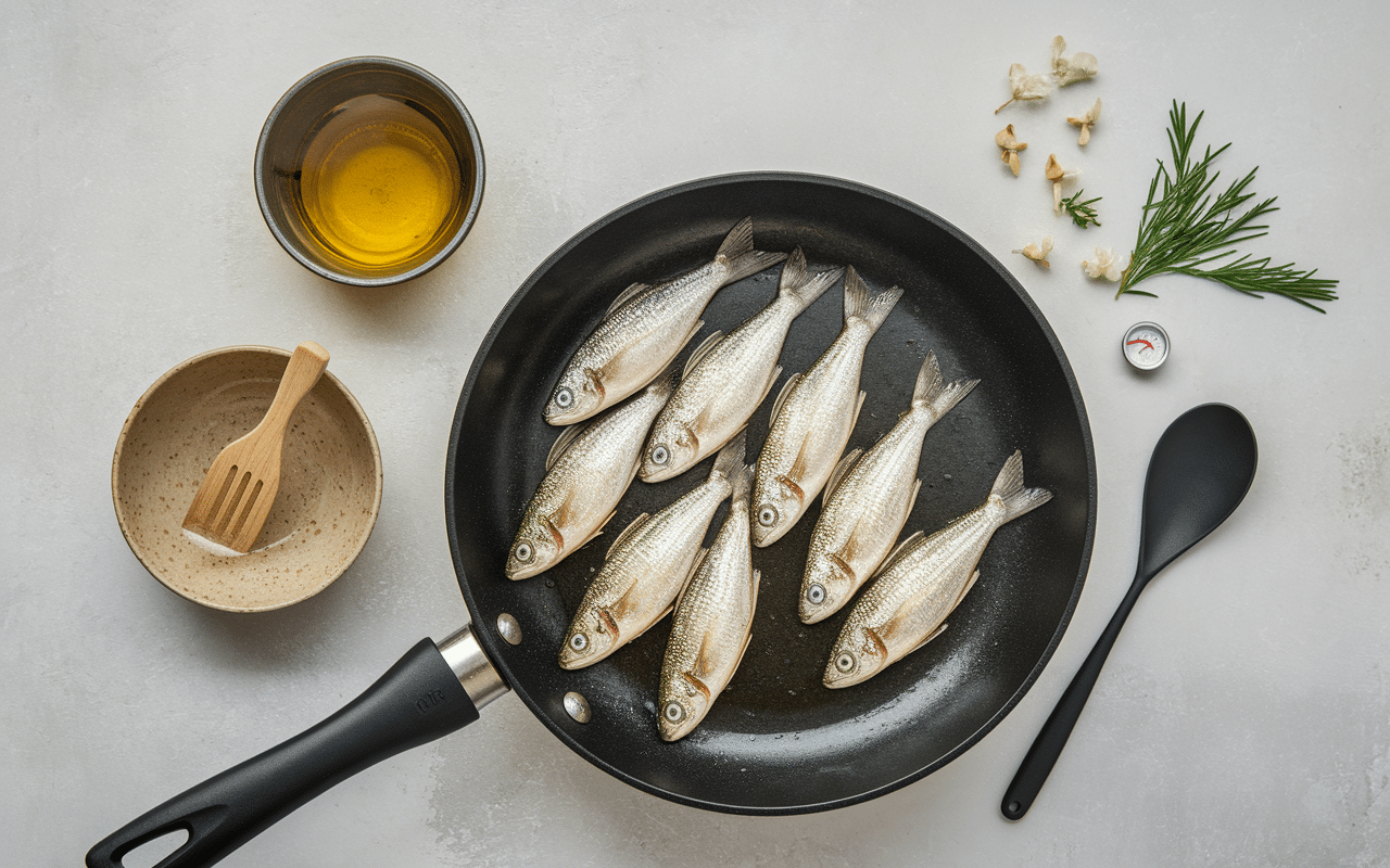 Eperlan frit cuisson croustillante poêle