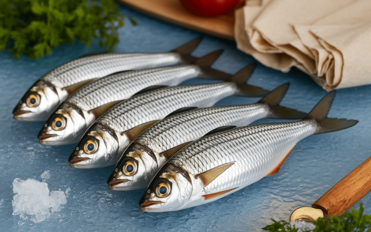 Eperlan frit poissons frais sur glace