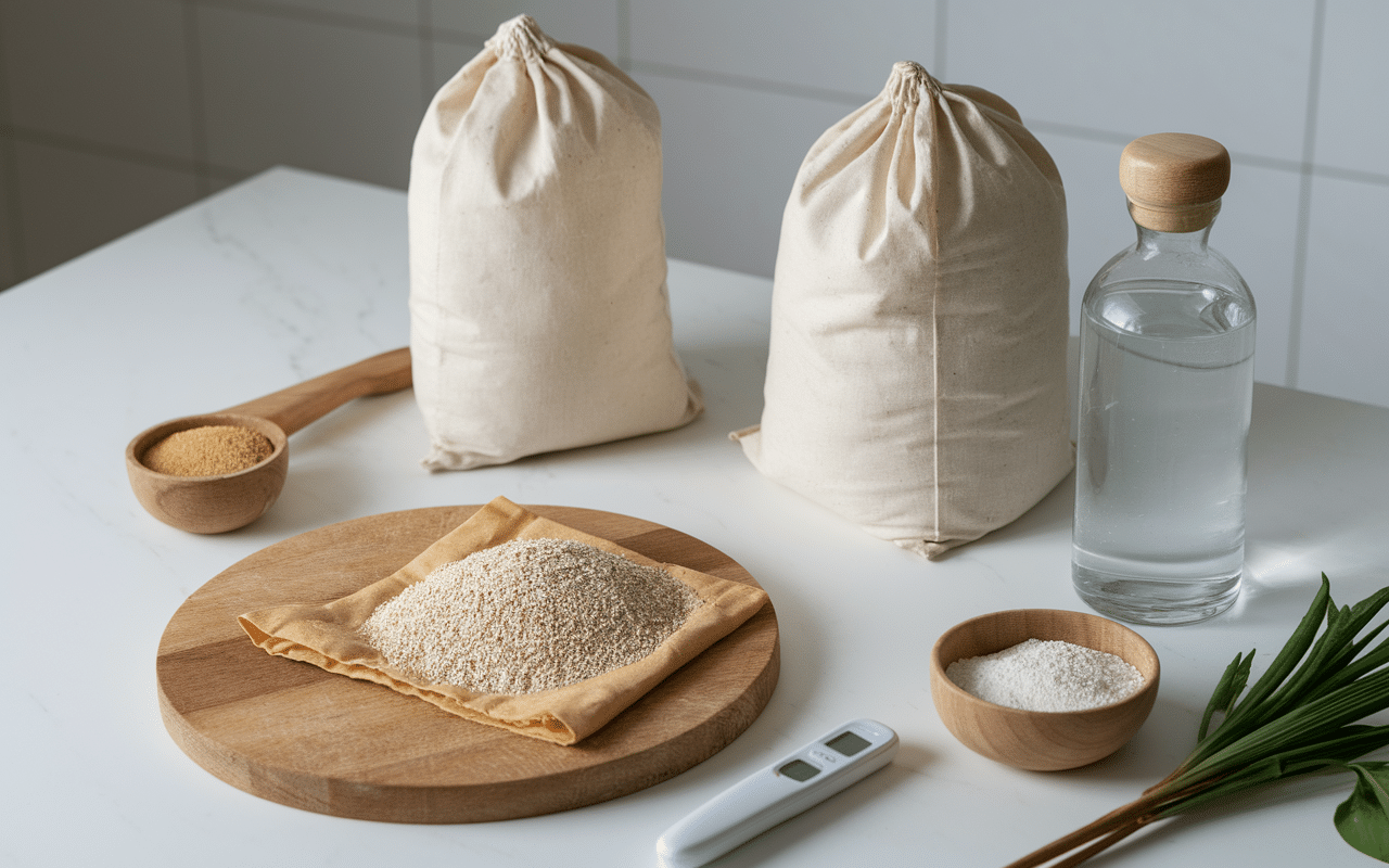 Farine et eau pour faire son levain rapide