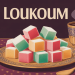 origine loukoum présentation sur plateau oriental café