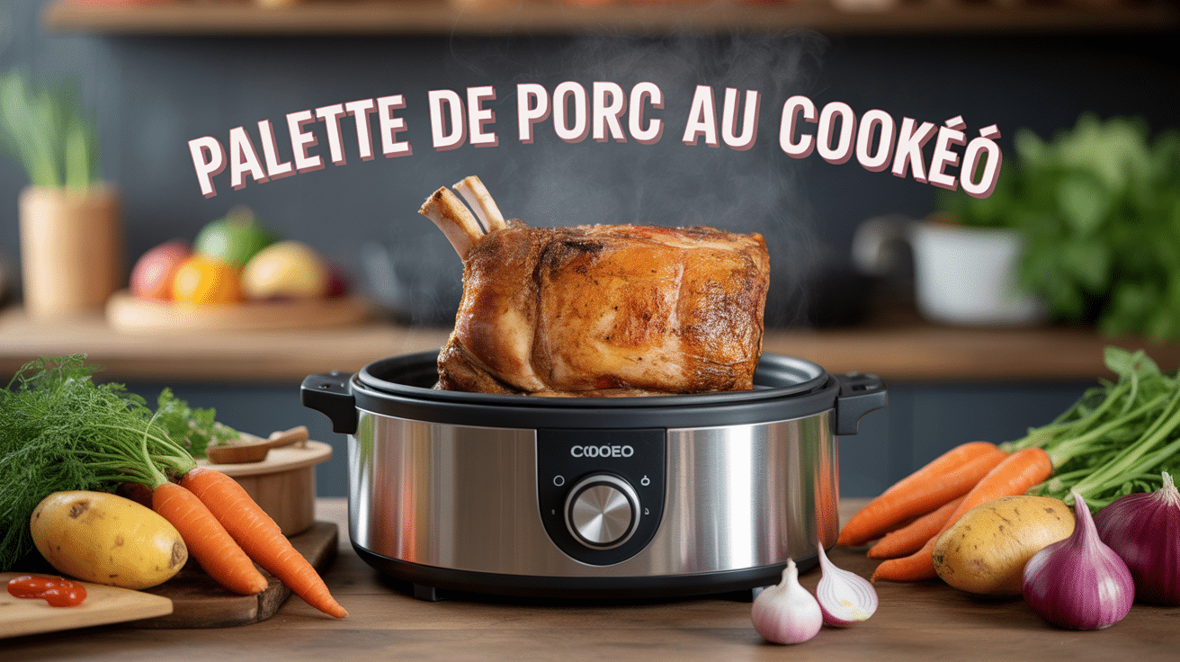 palette de porc cookeo dorée avec légumes et vapeur