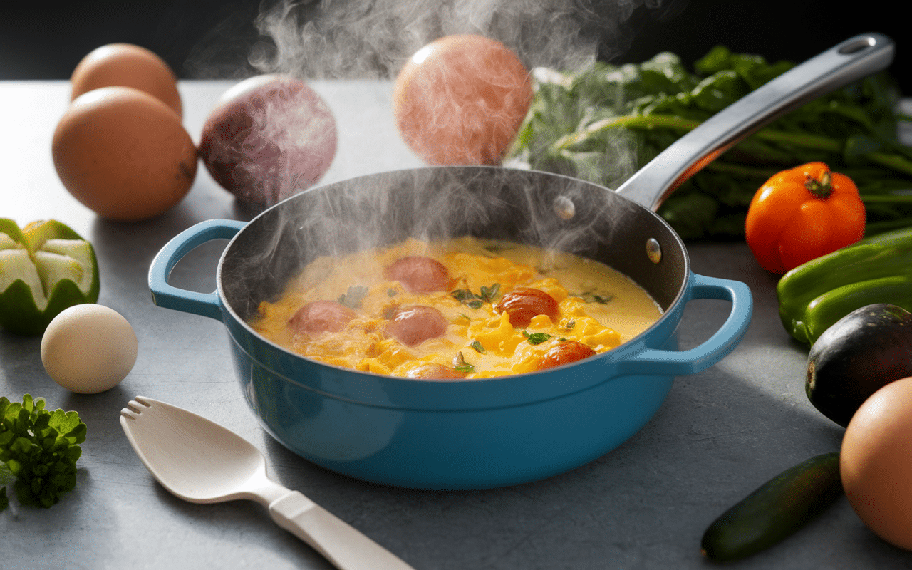 cuisson des pates aux oeufs en casserole vapeur