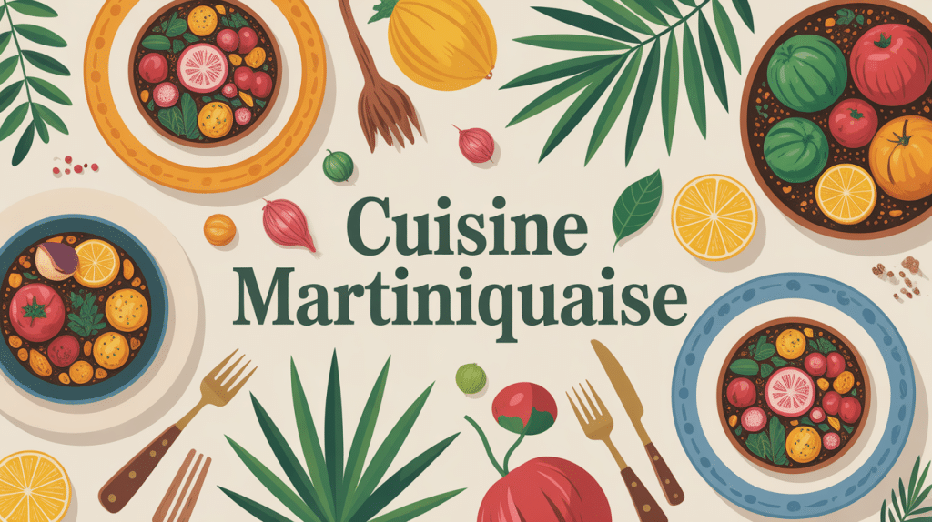 plat martiniquais sur table tropicale