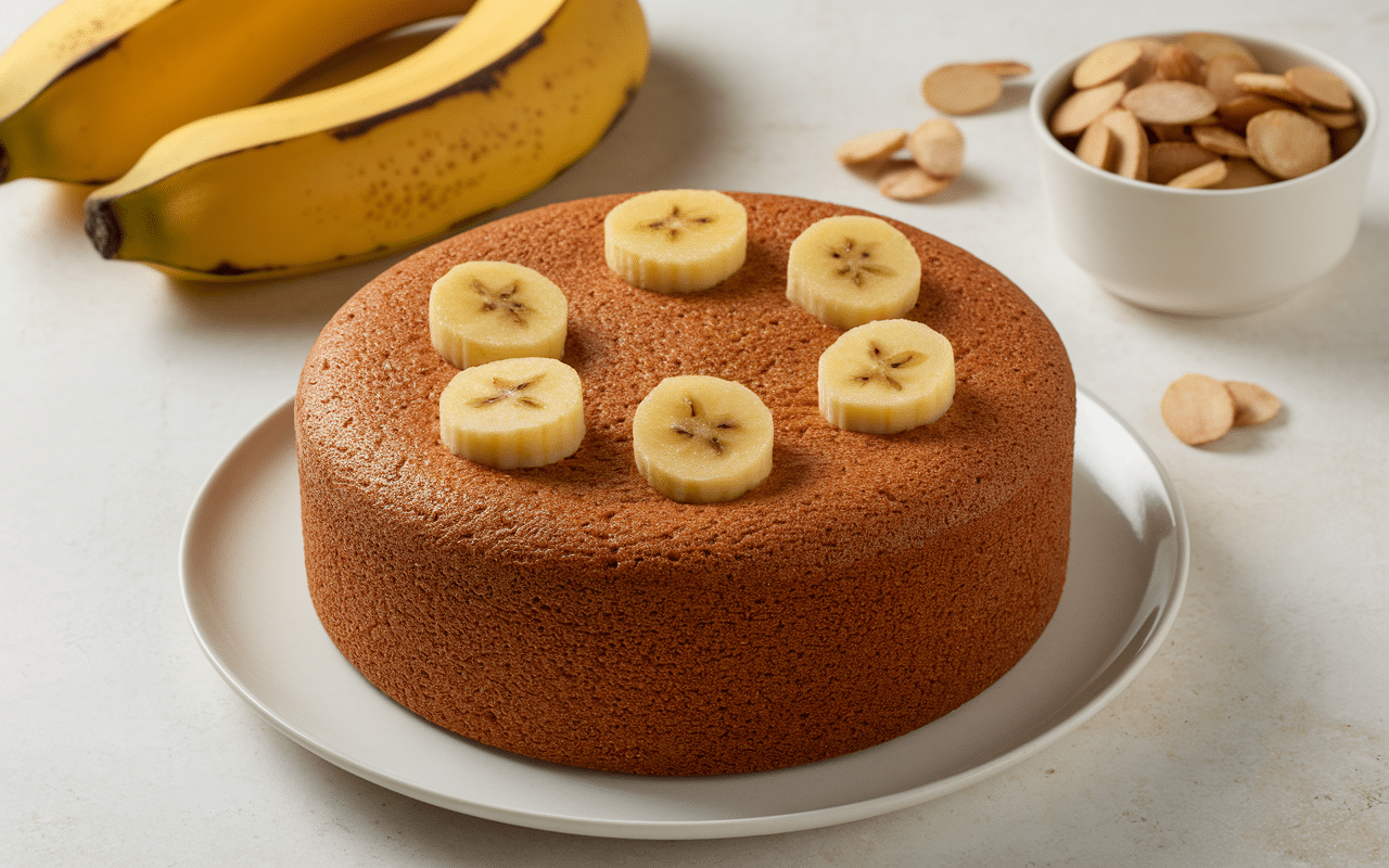 moelleux flocons d’avoine banane rond et doré sur assiette