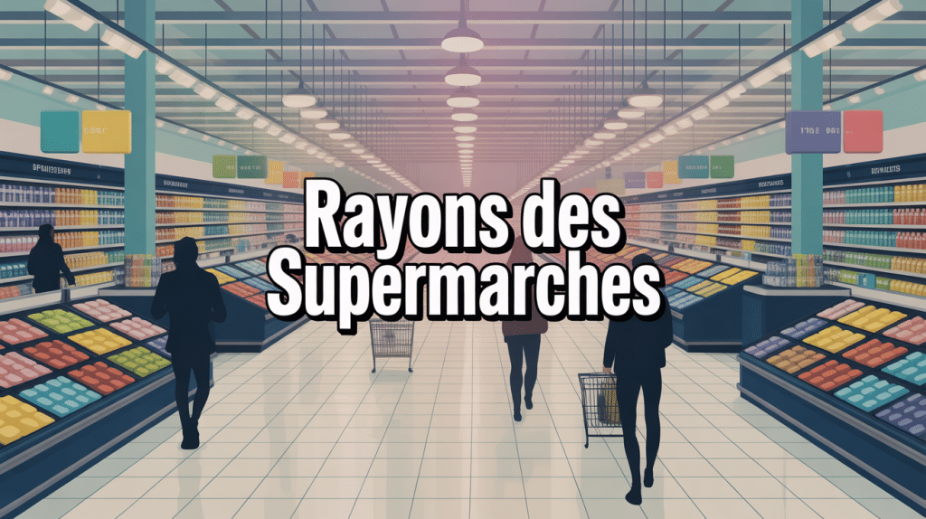 Vue d'ensemble d'un rayon des supermarchés moderne