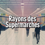Vue d'ensemble d'un rayon des supermarchés moderne