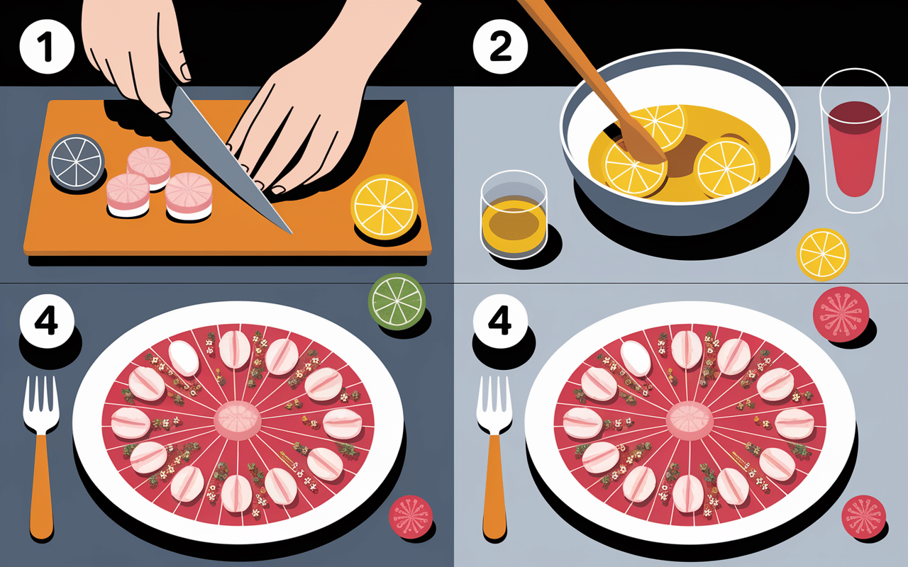 Recette carpaccio saint-jacques chef étoilé pas à pas