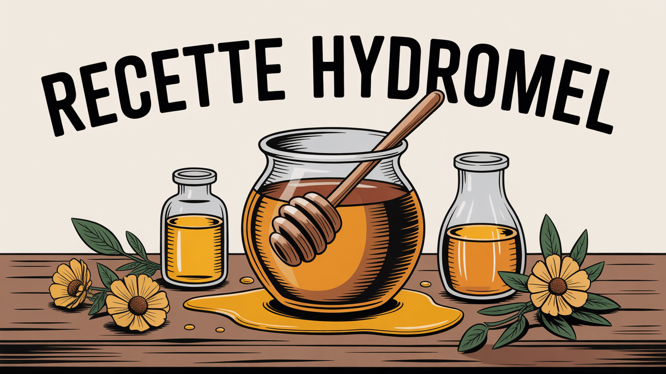 Pot de miel avec bocaux hydromel maison, recette hydromel