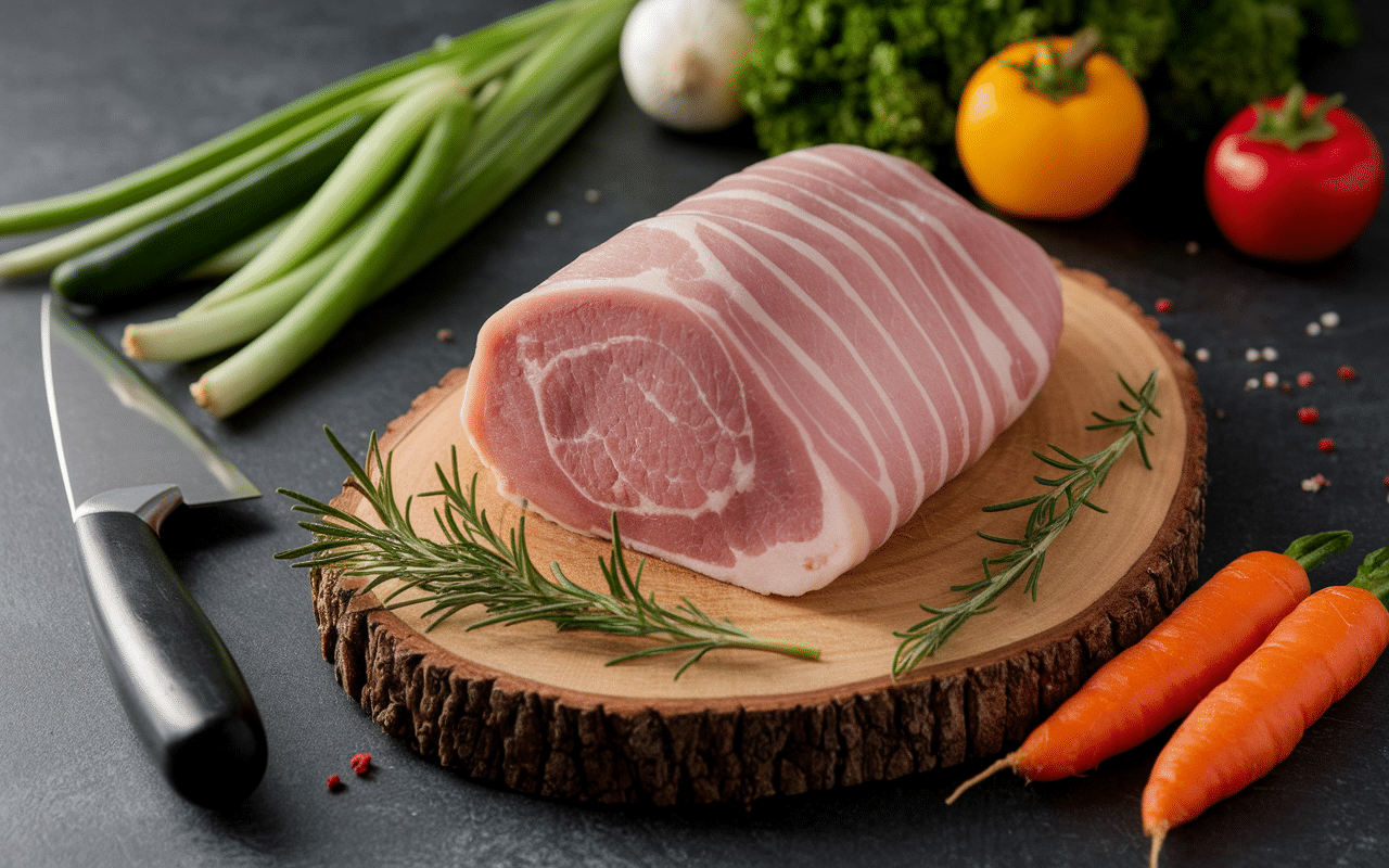 recette joue de porc chef étoilé préparation viande sur planche