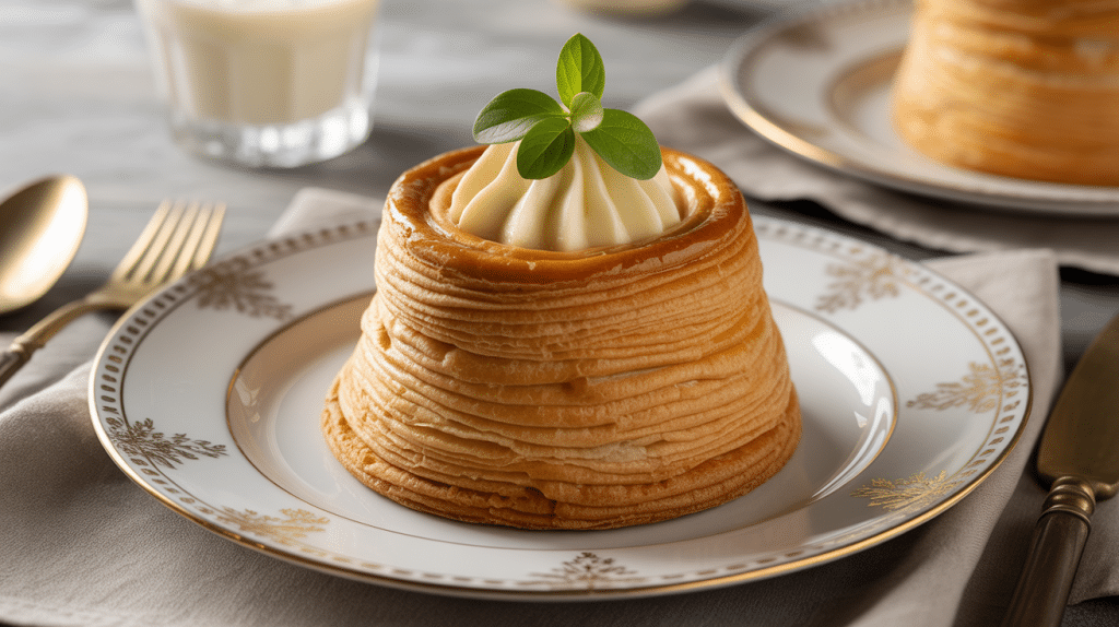 recette vol-au-vent grand-mère doré pâte croustillante sur assiette