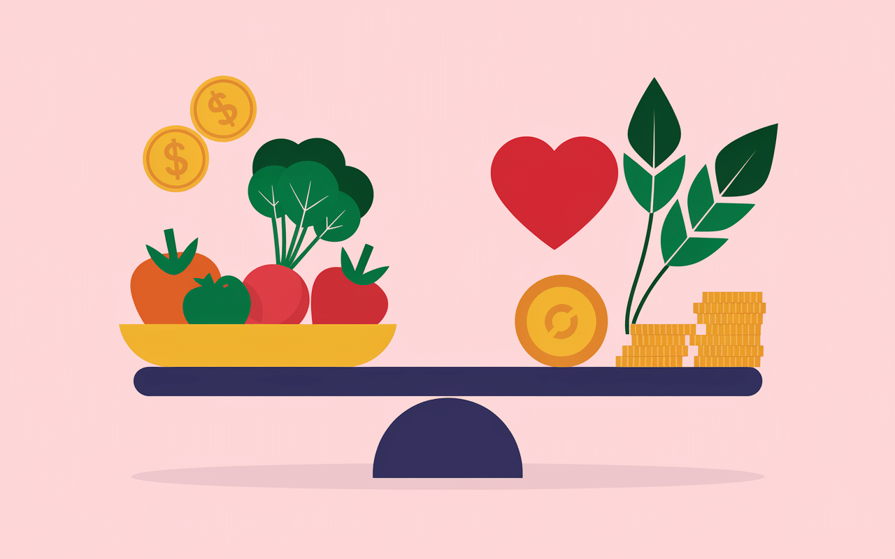 repas frugale assiette légumes balance bien-être