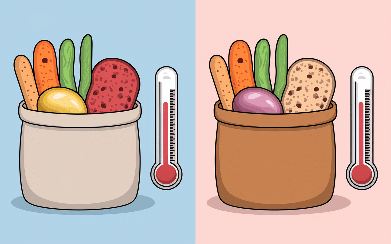 Avant après aliments frais avec sac isotherme