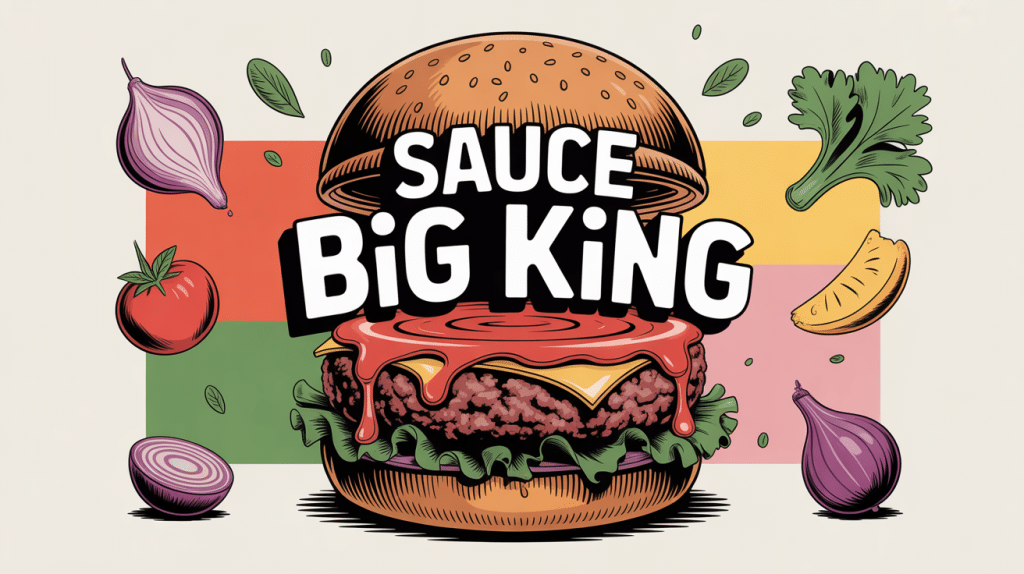 Burger avec sauce big king et ingrédients frais