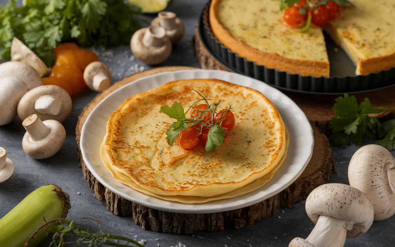 Classiques de spécialités picardes crêpe gratinée et tarte aux poireaux
