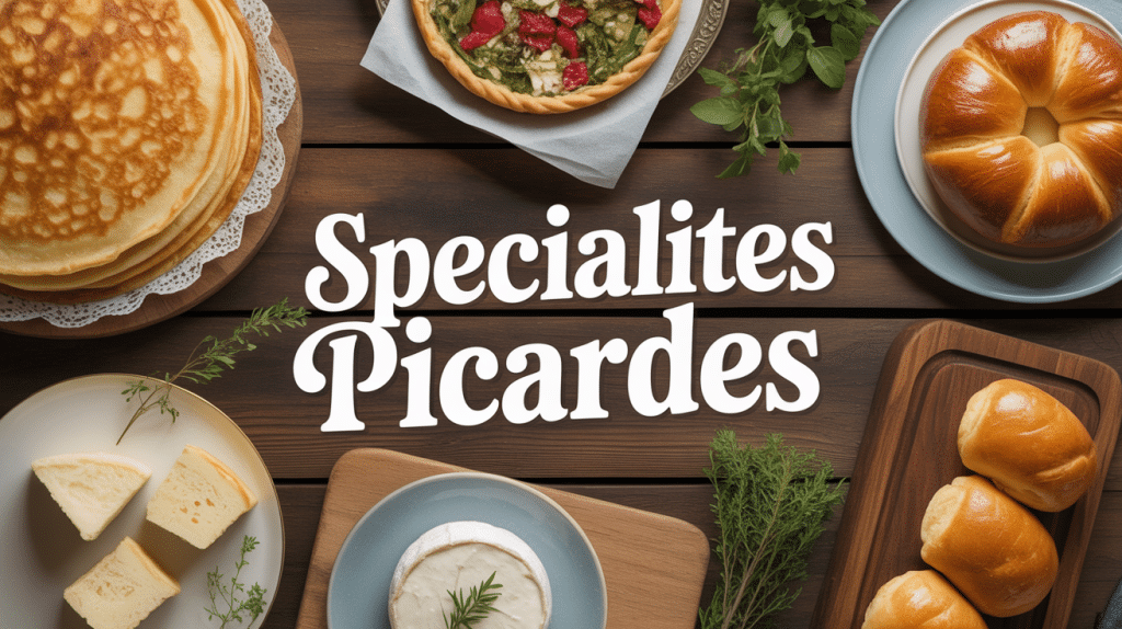 Assortiment de spécialités picardes sur table rustique
