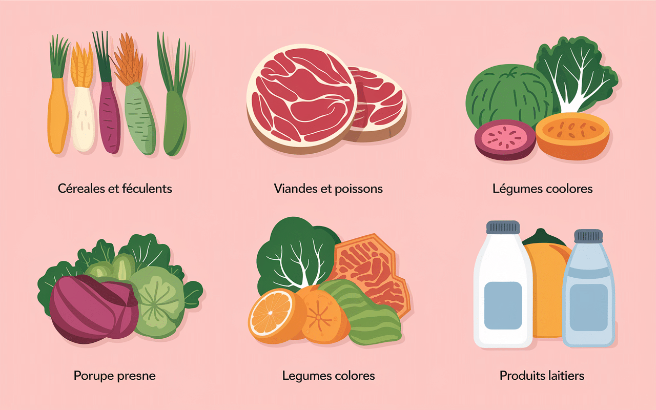 tableau quantité aliment par personne visuel groupes aliments