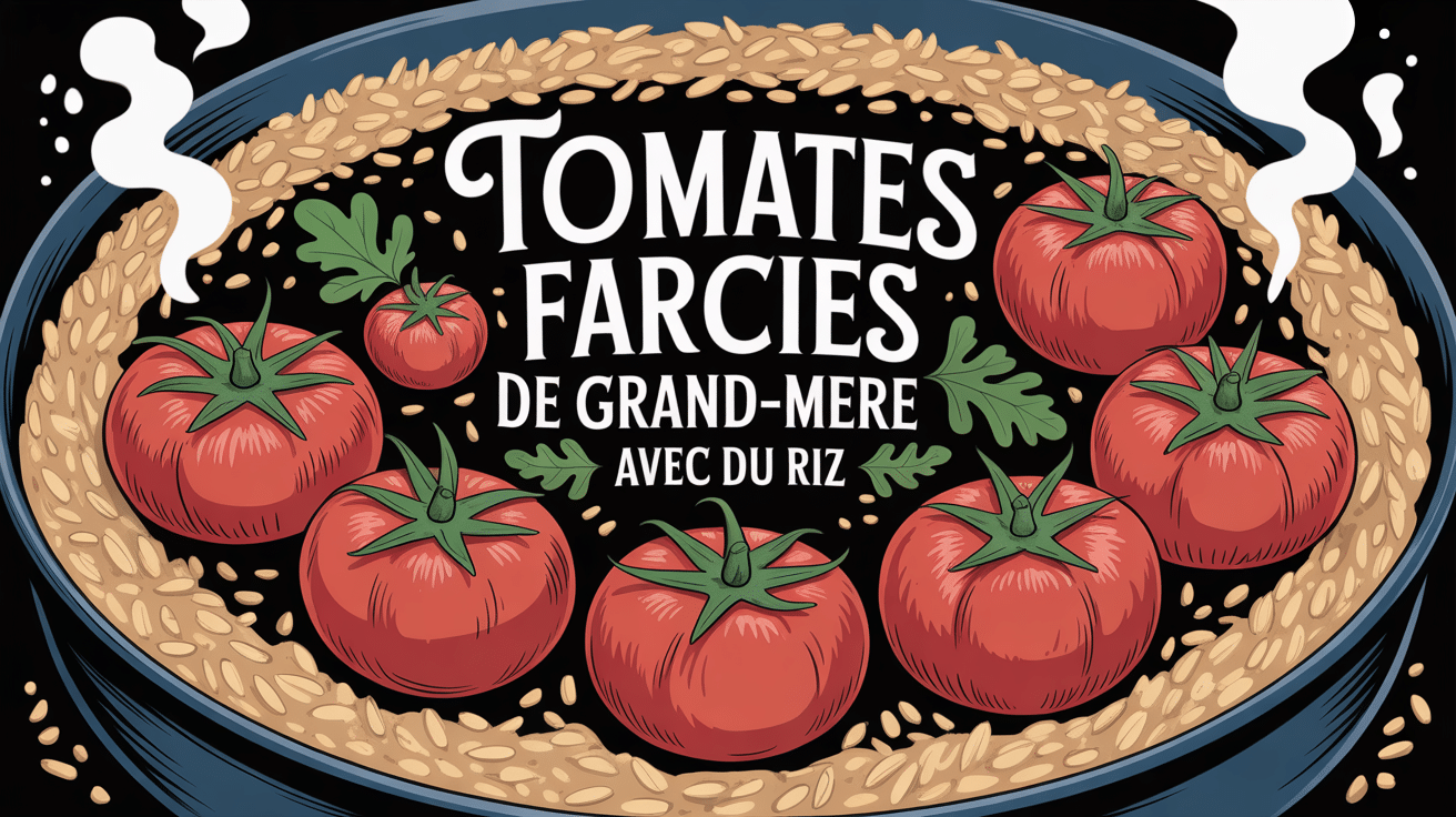Tomates farcies recette de grand-mère avec riz plat chaud rustique