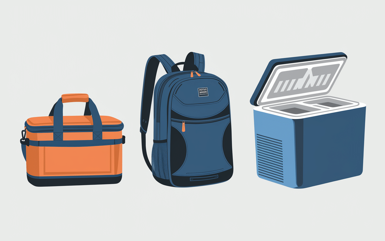 Trois modèles de sacs isotherme côté à côte