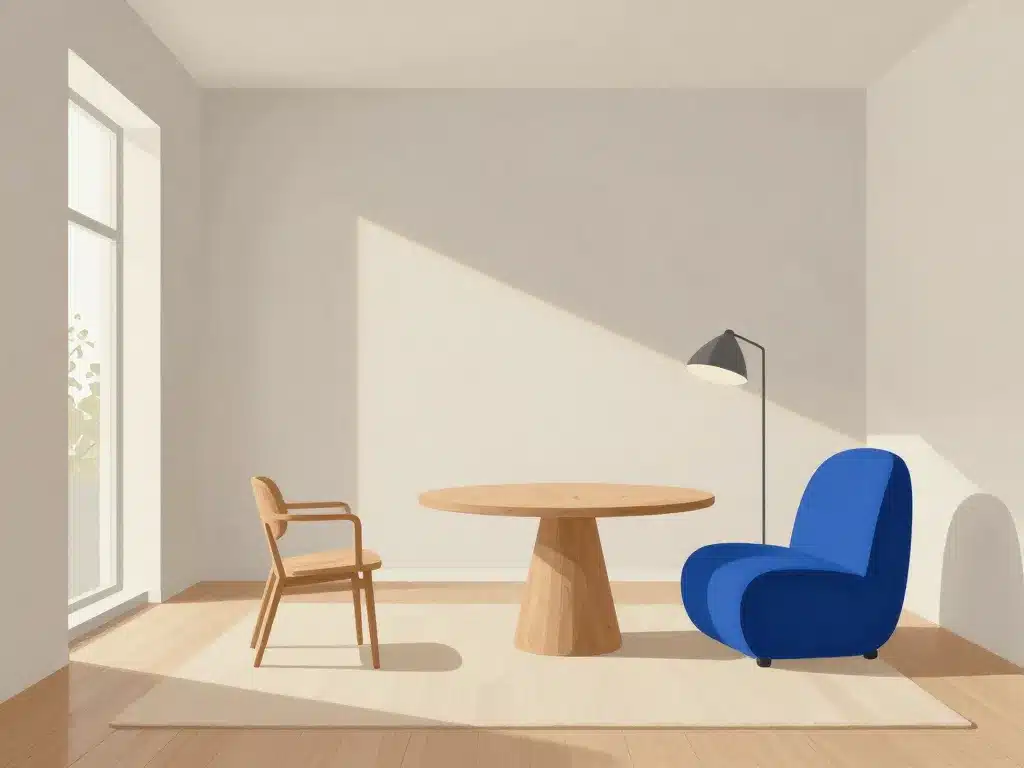 Arne Jacobsen intérieur scandinave serein illustration
