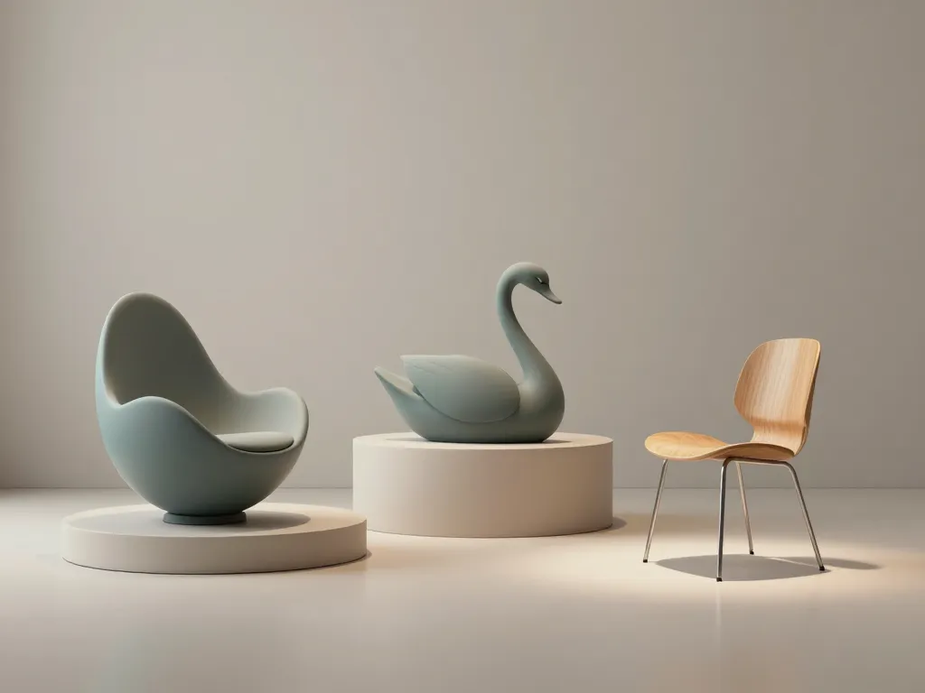 Arne Jacobsen icônes Egg Swan Série 7 en 3D