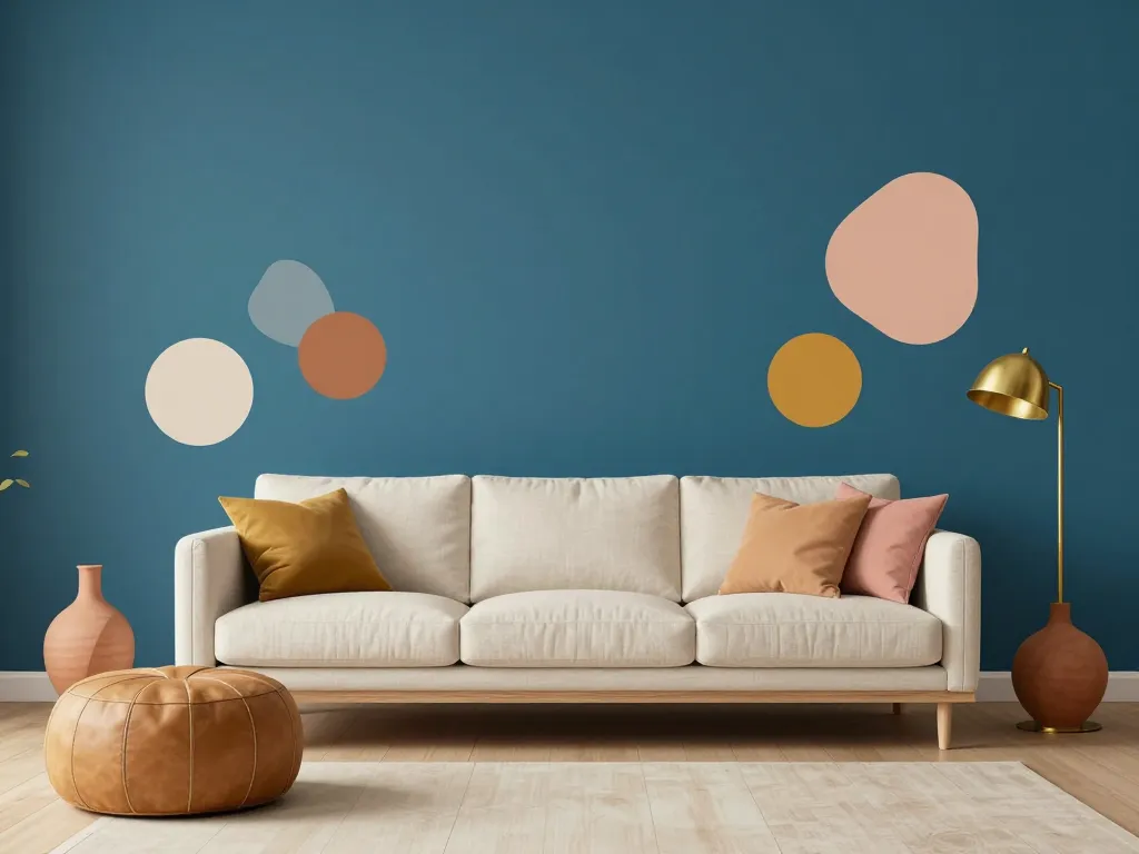 bleu canard peinture associations couleurs matières dans salon