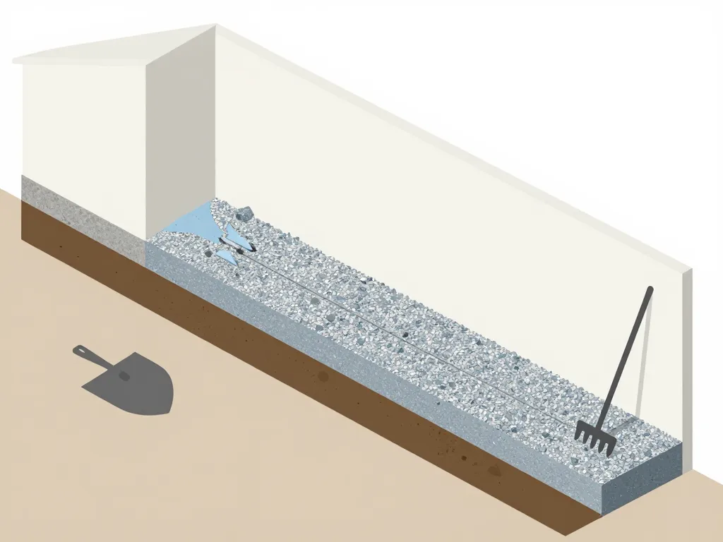 Schéma couches et pente pour bordure de propreté maison